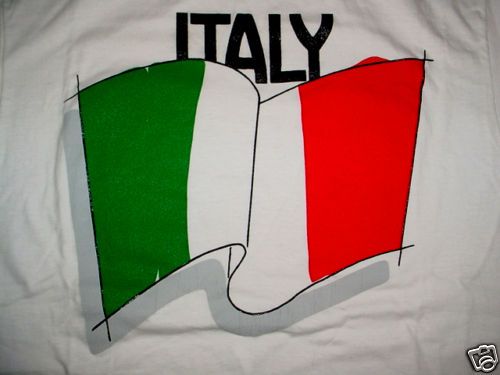 ITALY RED WHITE GREEN FLAG T SHIRT SIZE L  