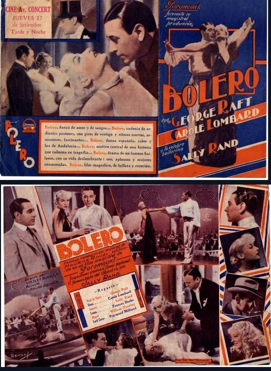 BOLERO,GEORGE RAFT,CAROLE LOMBARD,Herald,1934  