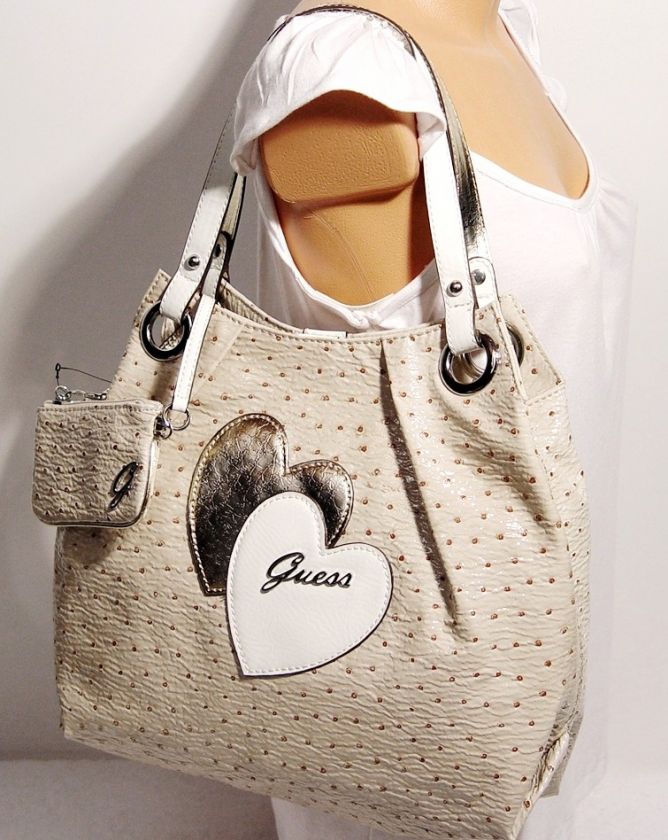 NEW Guess SOULMATES Natural Tote Bag Purse Handbag NWT  