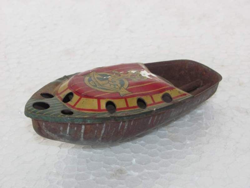 Rare & Vintage STEAM SPEED BOAT TIN TOY, Japan  