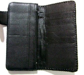 ROCKER BIKER WALLET CROCODILE W/ SILVER DRAGON BADGE  