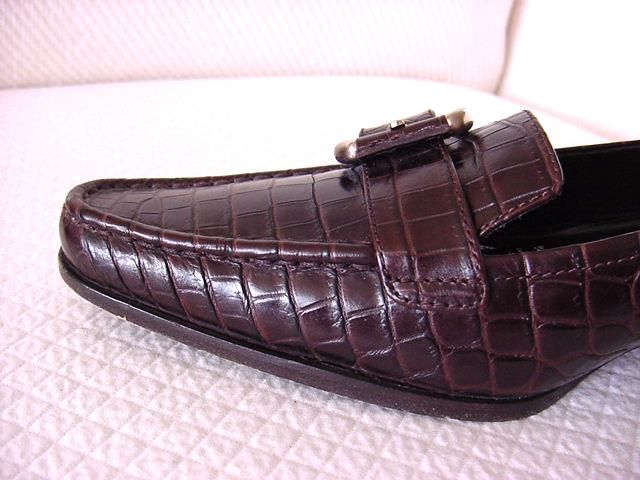 PRADA Loafer Chocolate CROCODILE Shoe 9 MINT  