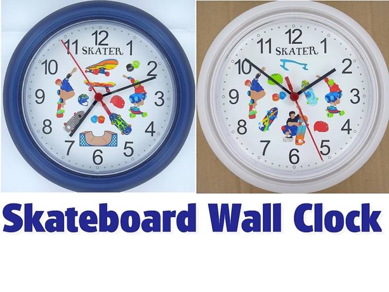 SKATEBOARD WALL CLOCK Skateboarding Sk8r Skateboarder  