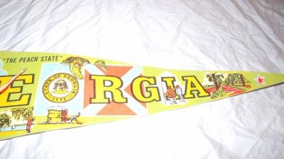   Vintage The Peach State Georgia Pennant Flag Collectible 1975  