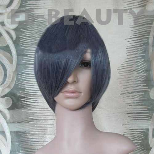 Black Butler Kuroshitsuji Ciel Phantomhive Cosplay Wig Black Grey 