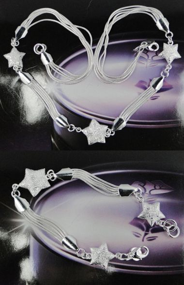 925 Sterling Silver Plated Necklace&Bracelet Set 11  