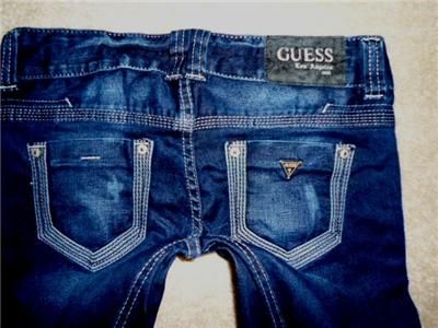 GUESS by MARCIANO Daredevil Dark Wash Low Rise Stretch Bootcut Jeans 