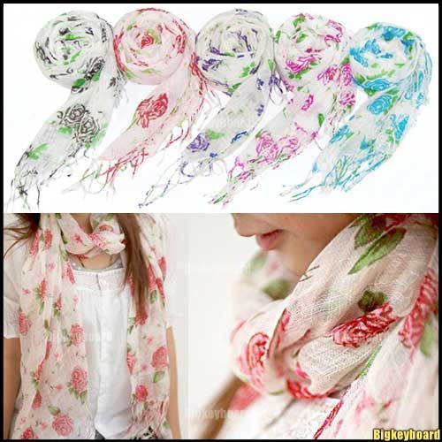 New Tassels Rose Soft long Scarf Shawl Wrap 5 colors  