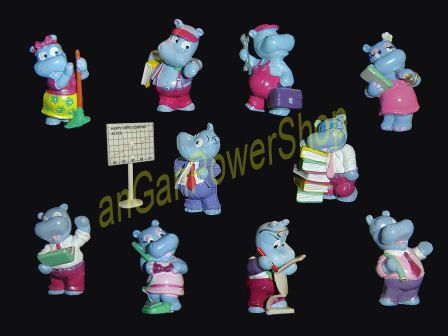 Compl. Set Vintage Happy Hippos 1988 from German KINDER  