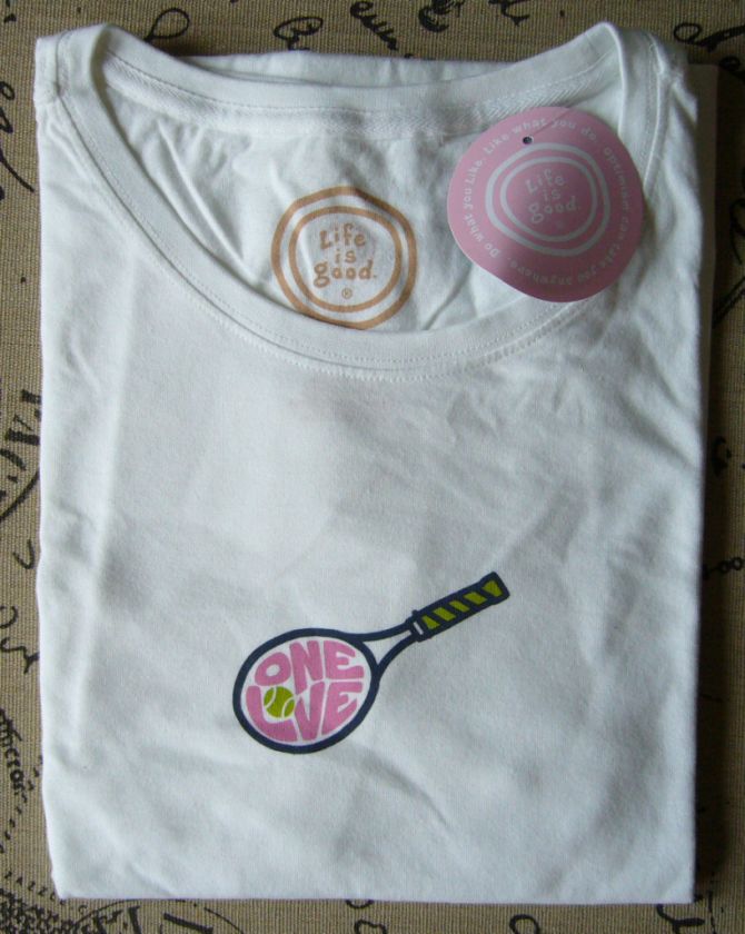 Life is good Womens Crusher tee   One Love Tennis   New with tags 