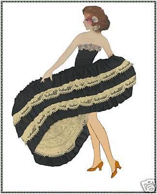 RIBBON and LACE DOLLS vintage paper doll pattern  