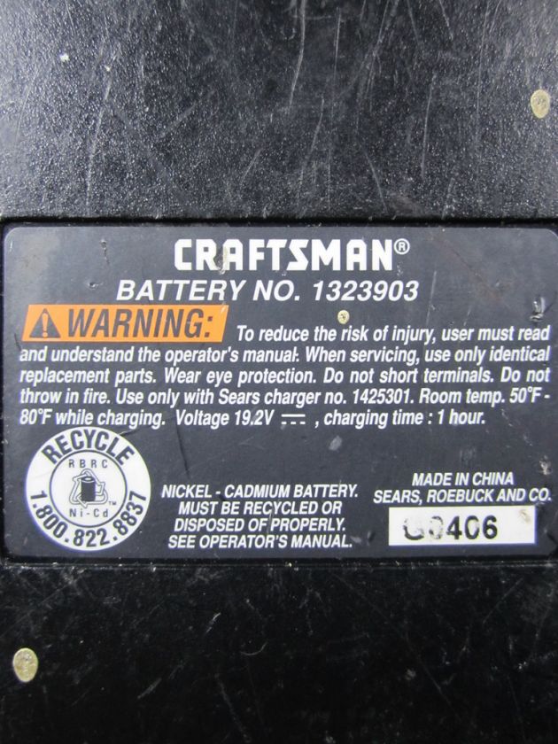 LOT of 3 AS IS Craftsman 19.2 Volt EX Batteries 1323517 & 1323903 for 