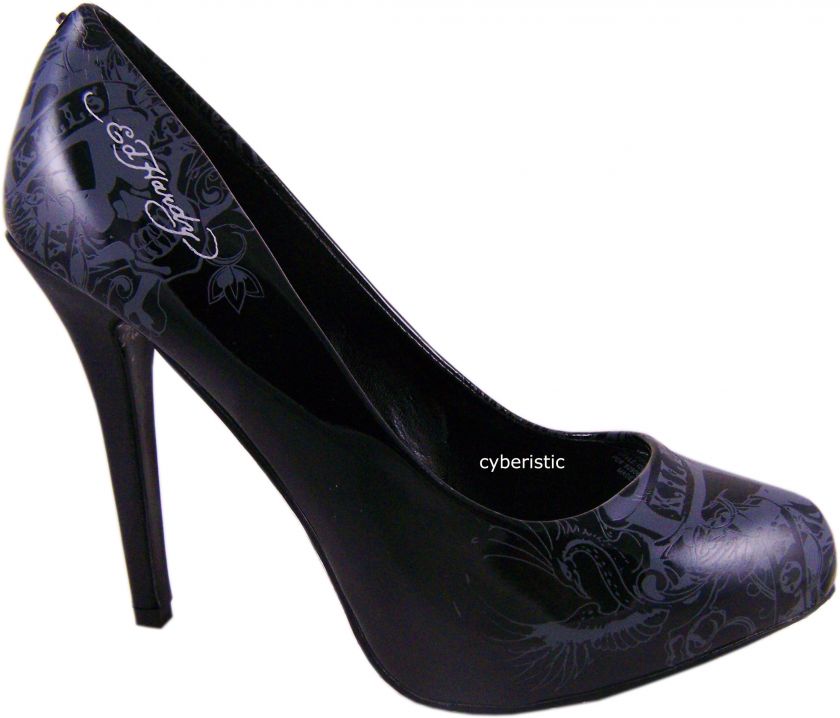 Womens Ed Hardy Sunset Love Black Pumps Heels Shoes  