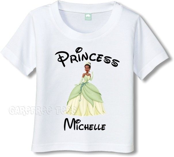 Disney Princess Tiana or CinderellaT Shirt Personalized  