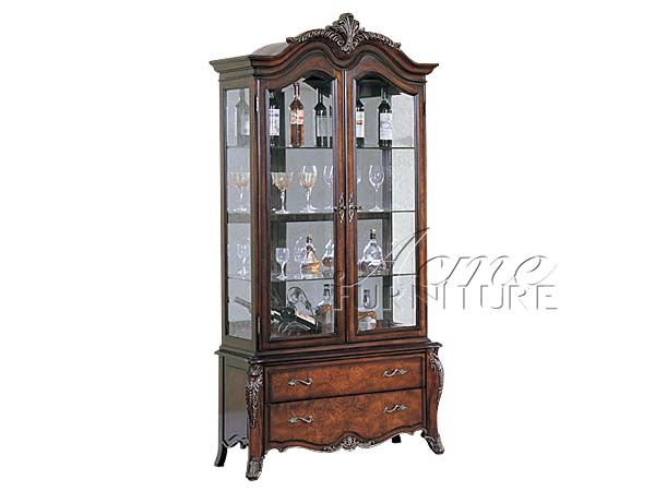 Deep Cherry 2 Door Curio Cabinet  