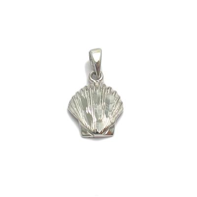 Sterling Silver Dia Cut Shell Charm Pendant BPN60  