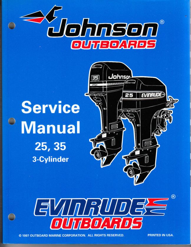   OMC Johnson/Evinrude Service Manual  25, 35hp EC 3 cyl models  