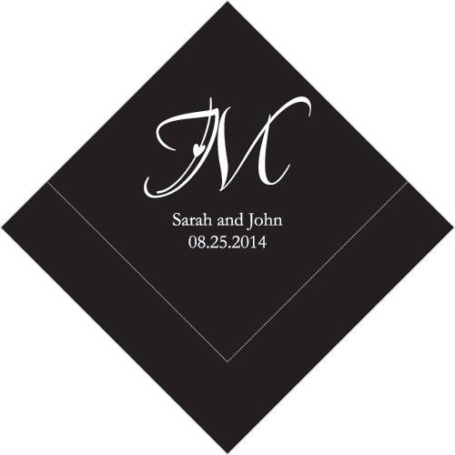 100 Personalized Decorative Initial Wedding Napkins  