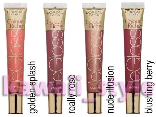 Oreal * Colour Riche * Le GLOSS * Lip Color x4 NEWEST  