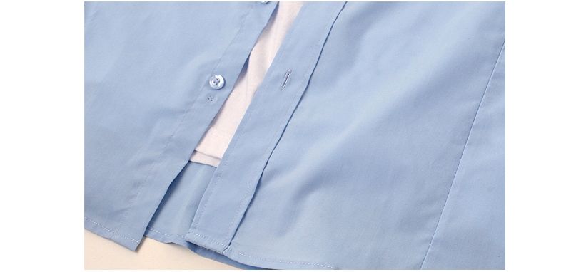 Bros mens Dress Slim Shirts Shorts Sleeve Blue .12  