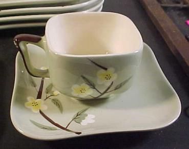 Blossom Celadon Weil Ware Cup & Saucer  
