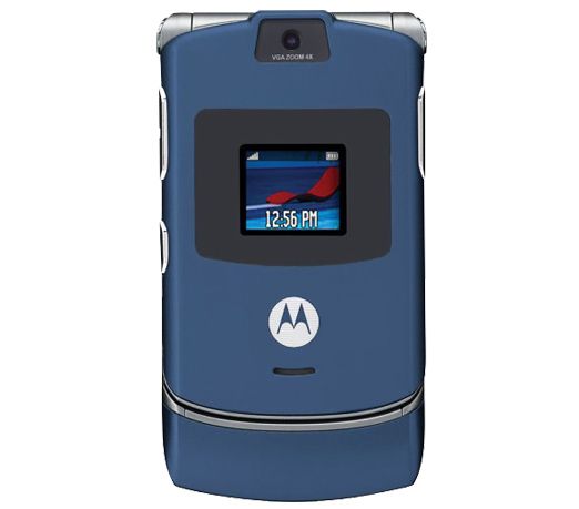 Motorola   V3 GSM Razr Blue   Unlocked   New Flip Phone w/ Warranty 