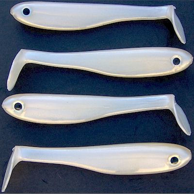 Hippo Swimbait ~ 4 pack ~ Pearl White  