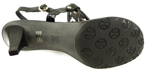 TORY BURCH HOLLY Black Patent Womens Shoes Sandals Thongs Sandals 11 