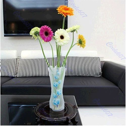 2pcs Plastic Unbreakable Foldable Reusable Flower Home Decor Vase 