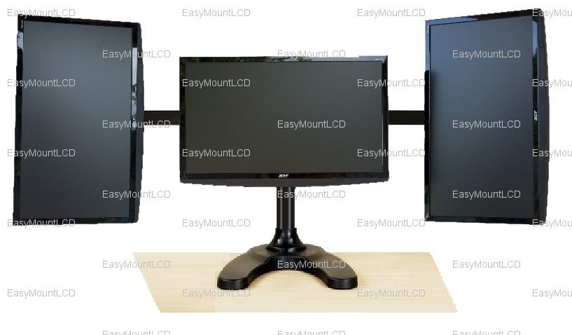 Deluxe Triple Monitor Stand Free Standing   up to 28  