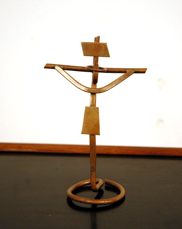 Mathias Goeritz Copper Cross Sculpture Modern Eames era  