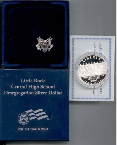 2007 P LITTLE ROCK CENTRAL HIGH PROOF SILVER DOLLAR  