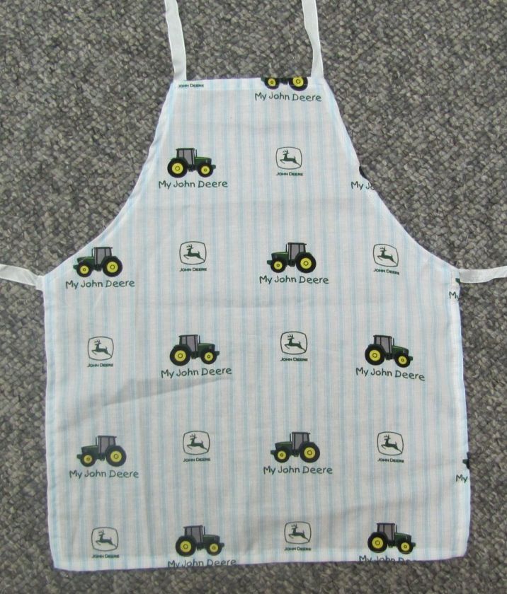 Cute new apron child toddler blue tractor John Deere  