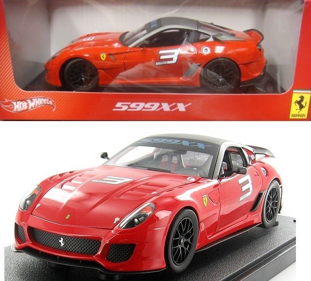 HOT WHEELS FERRARI 599 XX #3 1/18 RED NEW V7432  