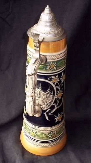   Large GERMAN Beer Stein 16 2L 2 Liter   Beer Pub Scene GERZ  