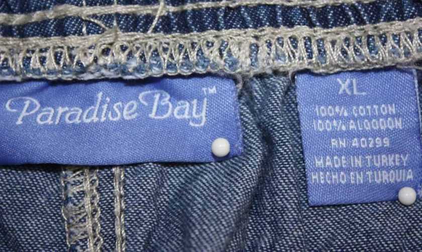 Paradise Bay sz XL Capri Womens Blue Jeans Denim Pants IC40  