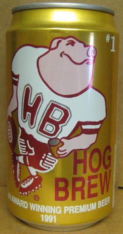 HOG BREW BEER gold CAN Washington Redskins Football 91  