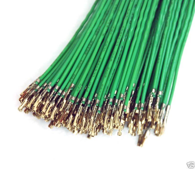 20pcs Dupont Connector Pin & Wire 24AWG L=45cm Green  