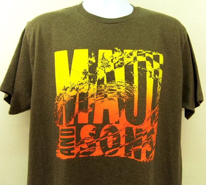 Mens Maui And Sons T Shirt Sunset Surfing Wave Logo S  