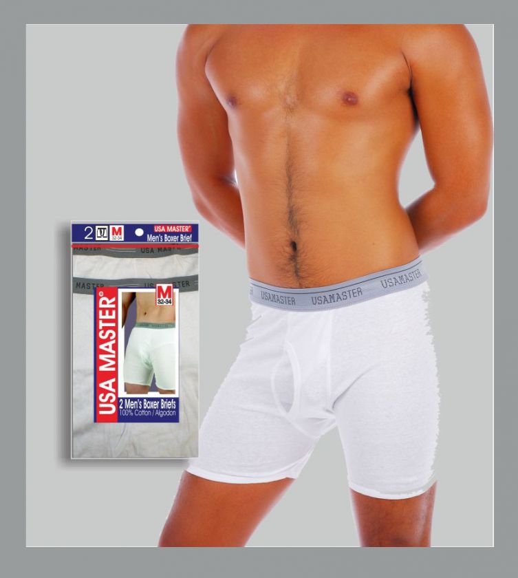 Pairs of USA MASTER Boxer Briefs  White XL 40 42  