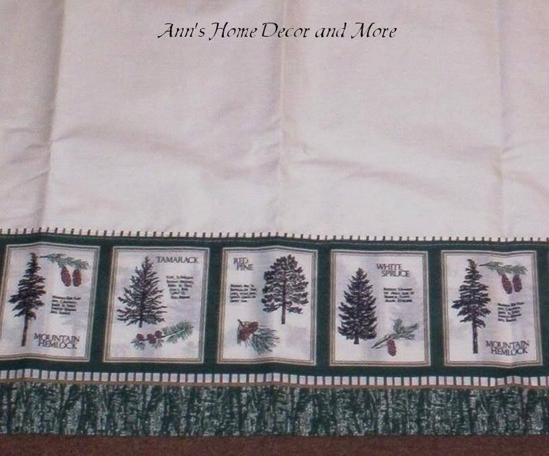   cabin trees 36L tier valance set kitchen curtain 015446298393  