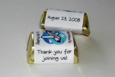 60 AIRPLANES BIRTHDAY PARTY FAVORS CANDY WRAPPERS  