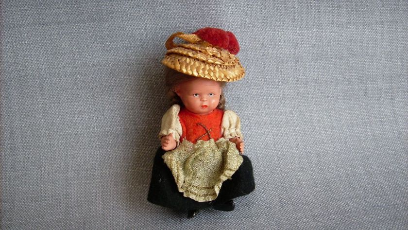 antique doll black forest souvenir nixe top  