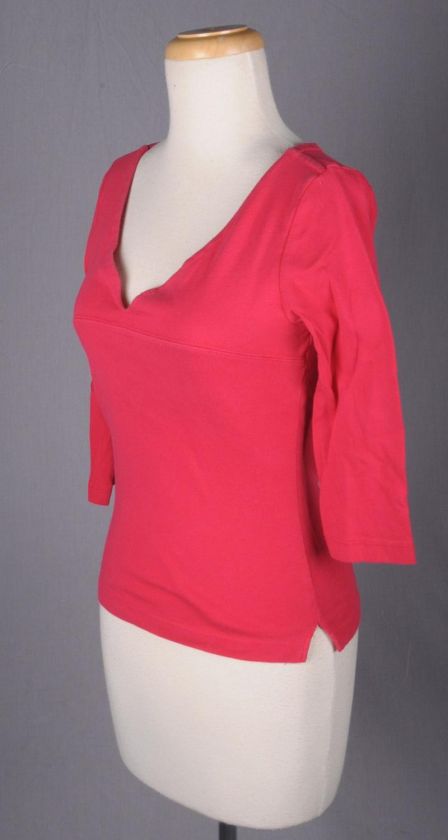 REBECCA BEESON Raspberry Pink Stretch 3/4 Sleeve Top 2  