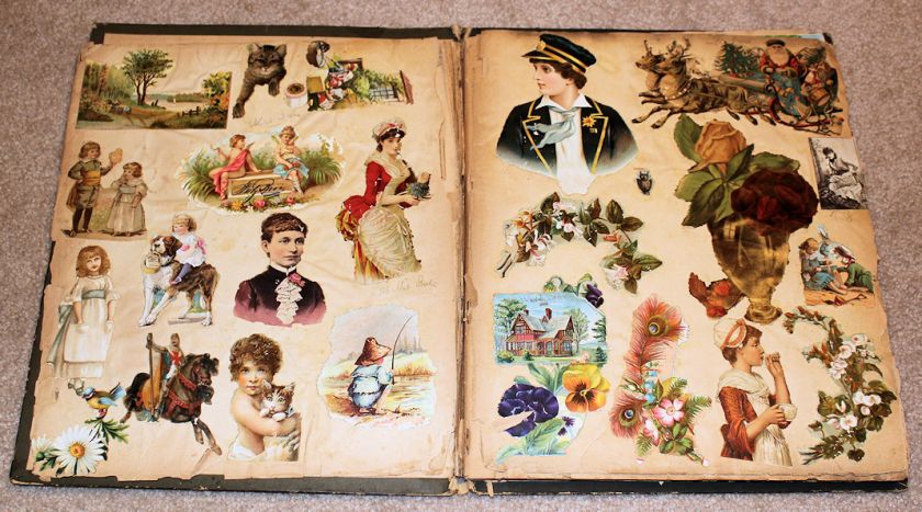   Vintage Antique Victorian Period Scrapbook Trade Cards Scraps Die Cut