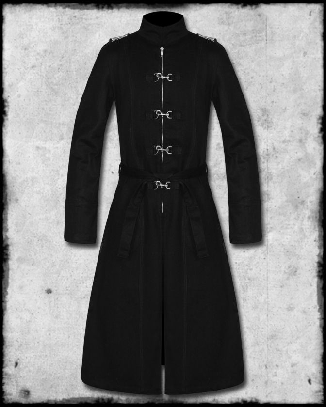 CRIMINAL DAMAGE BLACKLIST BLACK GOTHIC CYBER STEAMPUNK HOOK TRENCH 