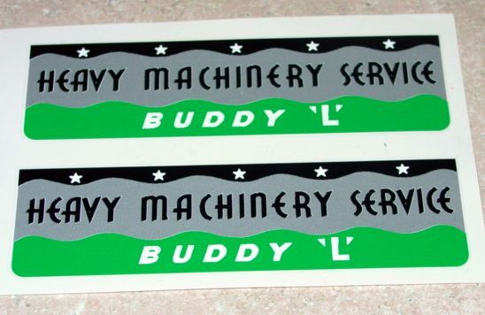 Buddy L Heavy Machinery Service Truck Decal Set  