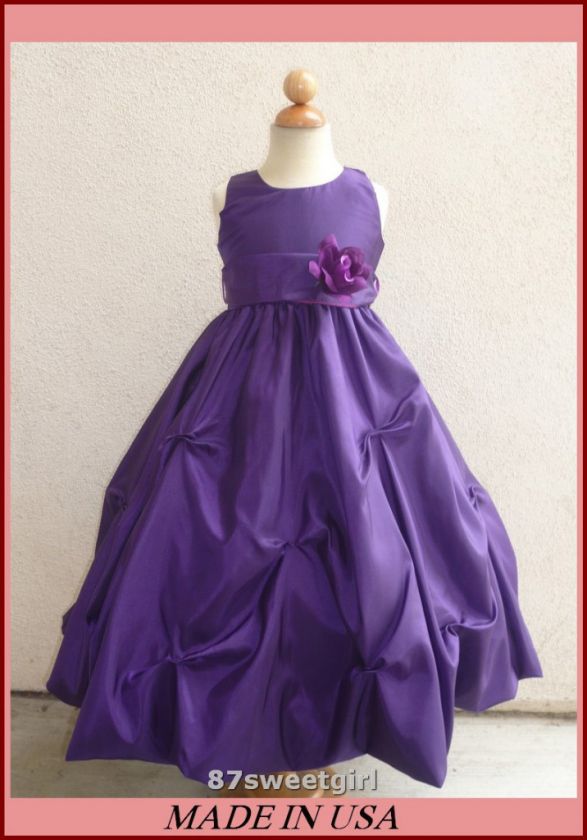 NEW PURPLE BRIDESMAID FLOWER GIRL PAGEANT RECITAL DRESS  