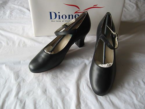 Dione Womens Ballroom Dance Shoes Black 2.5 Heel NIB  