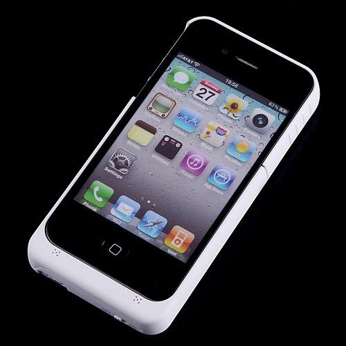 External Backup Battery Charger Csae for iPhone 4 4G W  